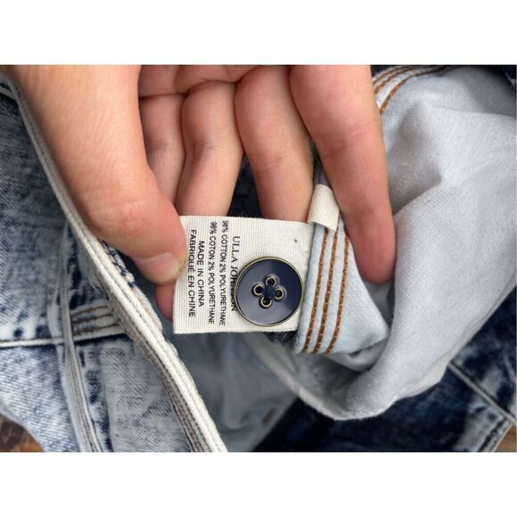 Ulla Johnson Ellis Acid Wash Wide Jeans Light Wash Size 6 Cropped - Picture 13 of 15